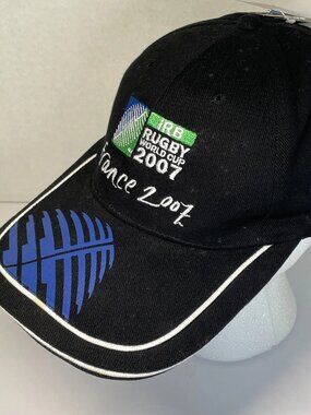 NEW Rugby World Cup 2007 France iRB - Black Embroidered HAT - Adjustable Cap